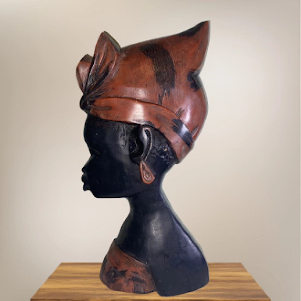 African lady head wall mask handcrafted (2 pieces)