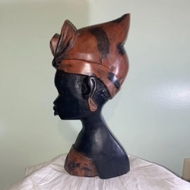  African lady head wall mask handcrafted (2 pieces)