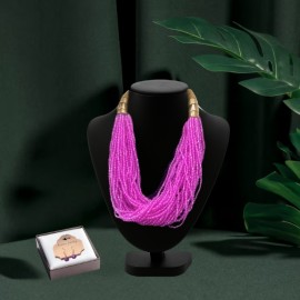 Traditional African Necklace and Earrings Set in P..