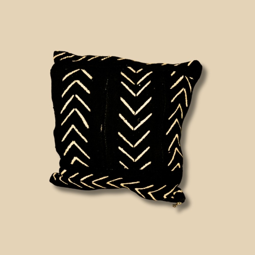 Intersecting Angles Mud Cloth Throw Pillow