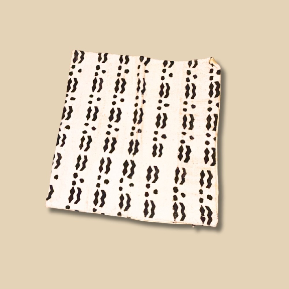 Intersecting Angles Mud Cloth Throw Pillow - Black & Cream