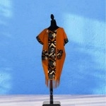 Orange Leopard Fringe Tunic