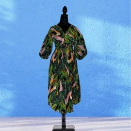 Green Floral Pattern Dress