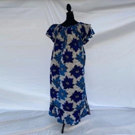 African Blue Floral Maxi Dress