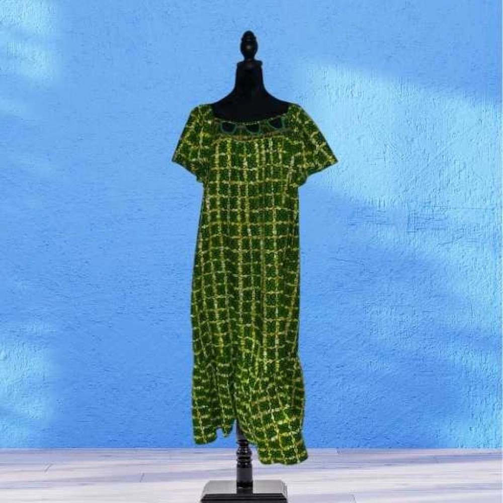 Green Checkered Pattern Dress