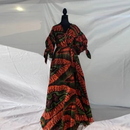 Red and Black Plaid Modest Long Dress