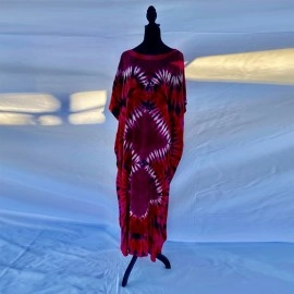 Red Tie-Dye Maxi Dress