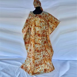 Bohemian Mustard Floral Draped Dress