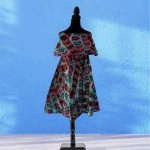 Emerald & Crimson Print African Dress