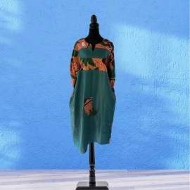 Floral Teal Bohemian Dress