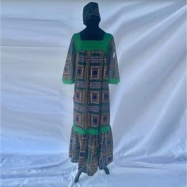 African dress with lace design