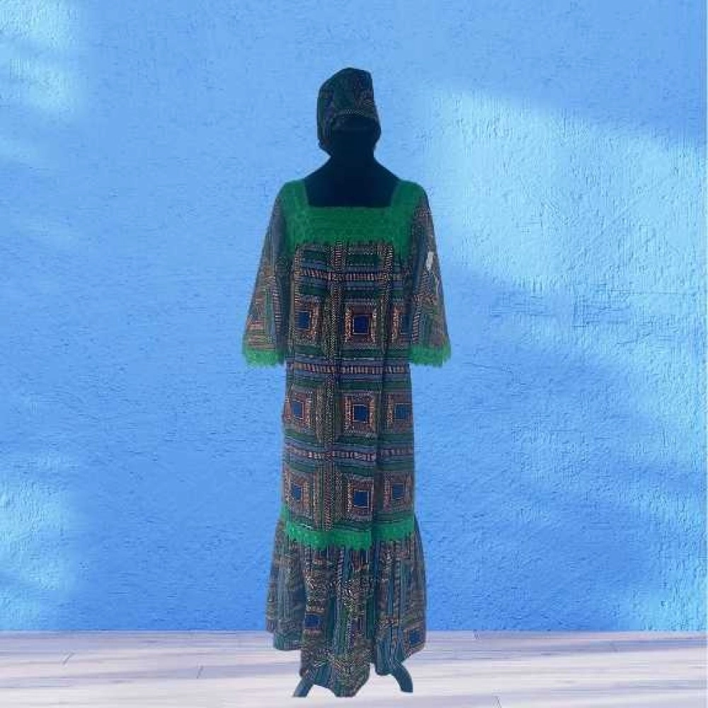 African dress with lace design