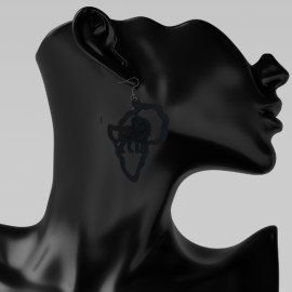 Map of Africa Earrings with Lion