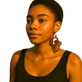 Map of Africa Earrings with Lion