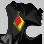 Multicolored Diamond-Shaped Earrings