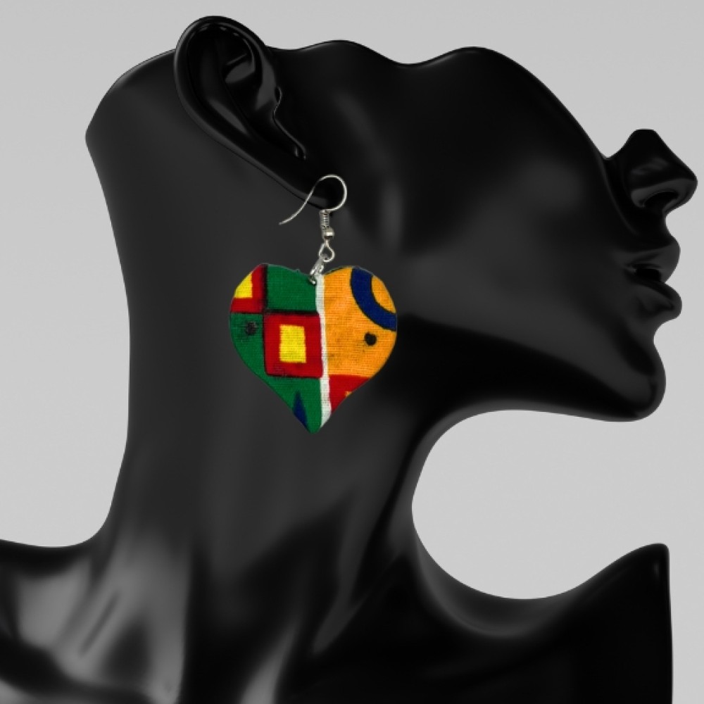Traditional Fabric Earrings from Liberia