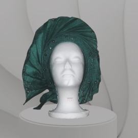Green Rhinestone African Hair Wrap