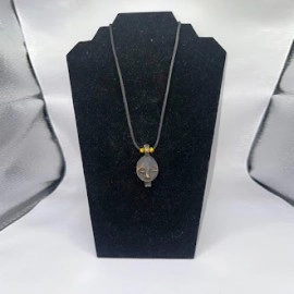 Golden Glow Teardrop Wire-Wrapped Pendant Necklace