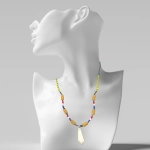Tribal Spirit Beaded Necklace with Stone Pendant