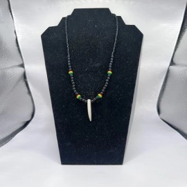 Rasta Tribal Necklace with Bone Pendant