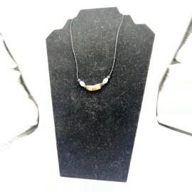 Gold & Black Beaded Elegance Necklace