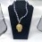 Royal Heritage Beaded Necklace with Golden African Mask Pendant