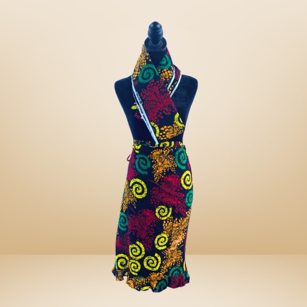 Ruffled African Wrap Skirt
