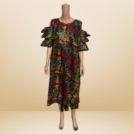Ruffle Sleeve African Dress