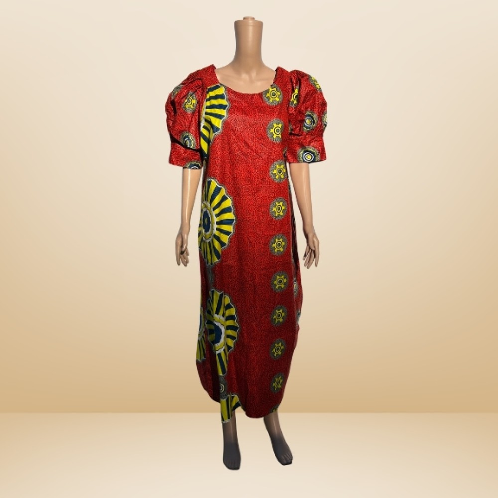 Multicolor Full-Length African Dress