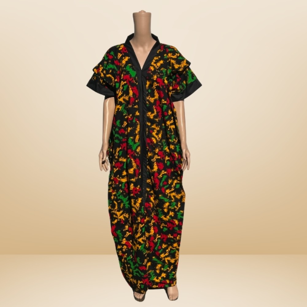 Multicolor Full-Length African Dress