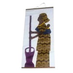 Traditional Lady with Baby Pounding Food