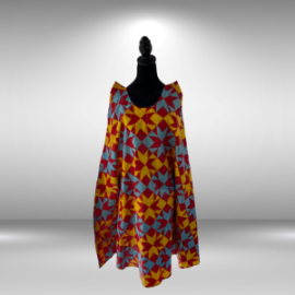 GeoGlow Sleeveless Ankara Shift Dress