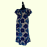 Elegant Blue Bloom Ruffle Hem Dress